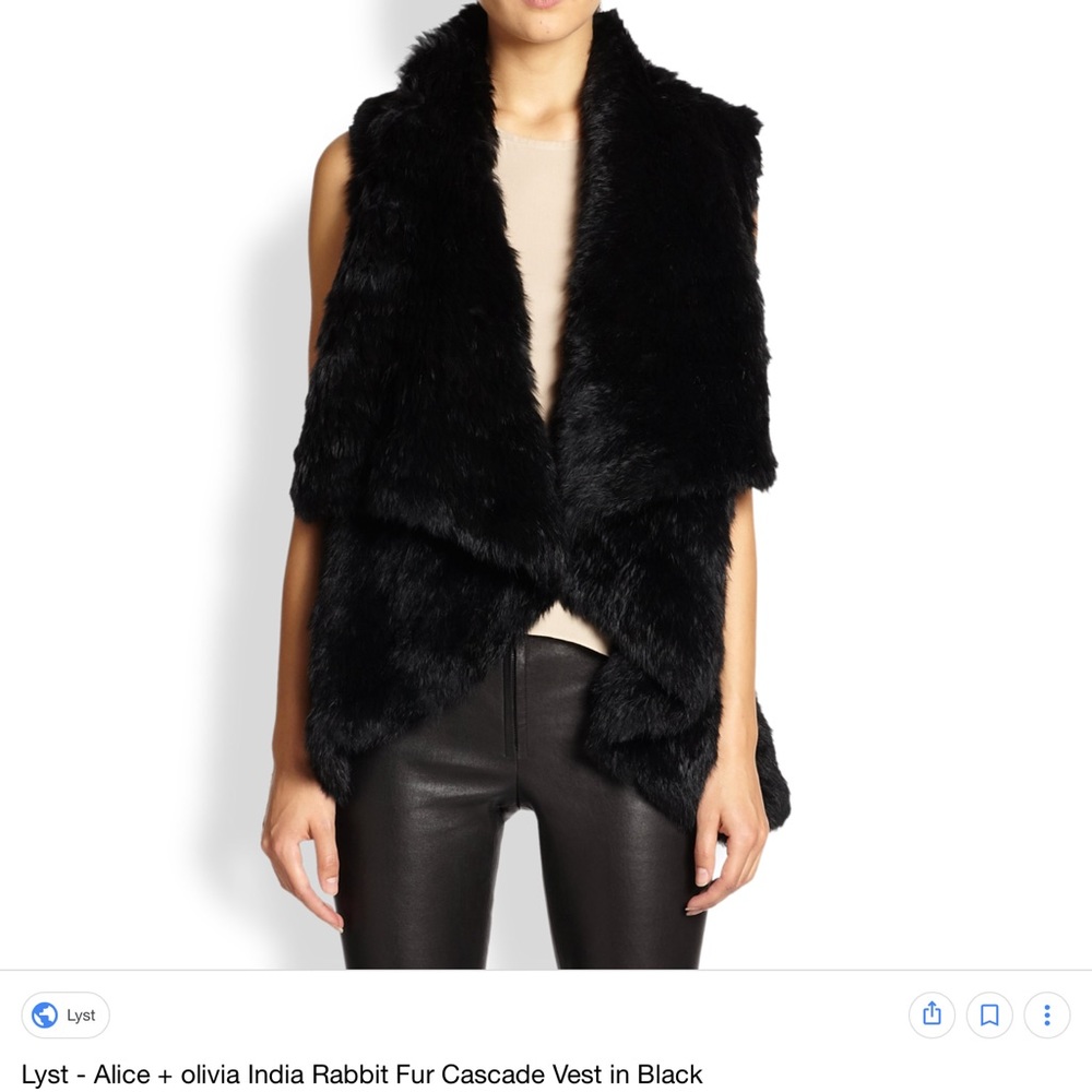 Rabbit fur cascade vest